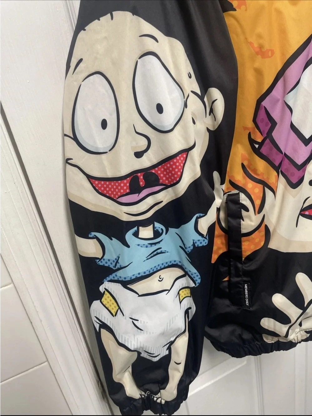 Members Only x Nickelodeon SpongeBob Rugrats Fleece Lined Jacket XXL Hooded Blac